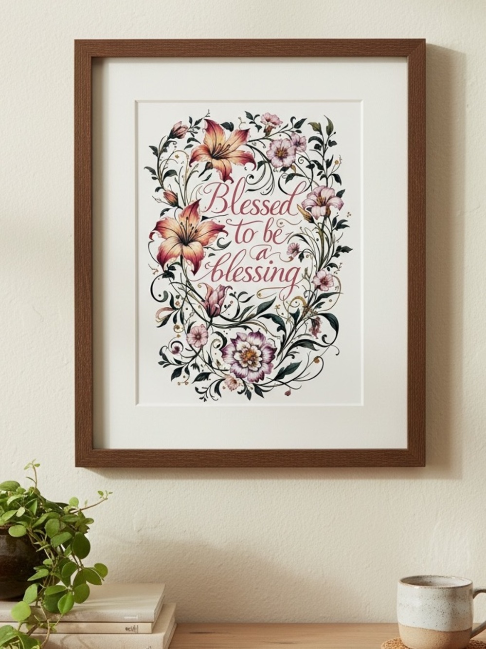 DDS Art Print, 8x10, Bible Verse, Paper Print, Unframed, Floral Series